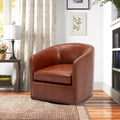 Trenton Swivel Arm Chair Caramel Caramel Foam Pu Leather