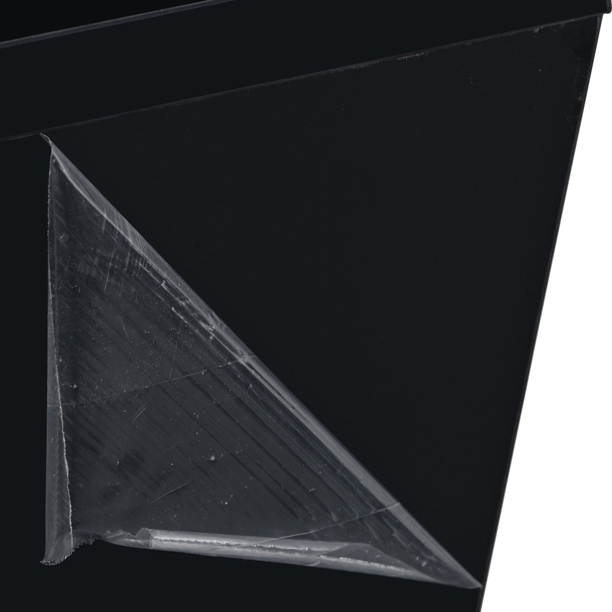 6Mm Glass Top Coffee Table With Open Shelves And Cabinets, Geometric Style Cocktail Table With Great Storage Capacity, Modernist 2 Tier Center Table For Living Room, Black Black Particle Board