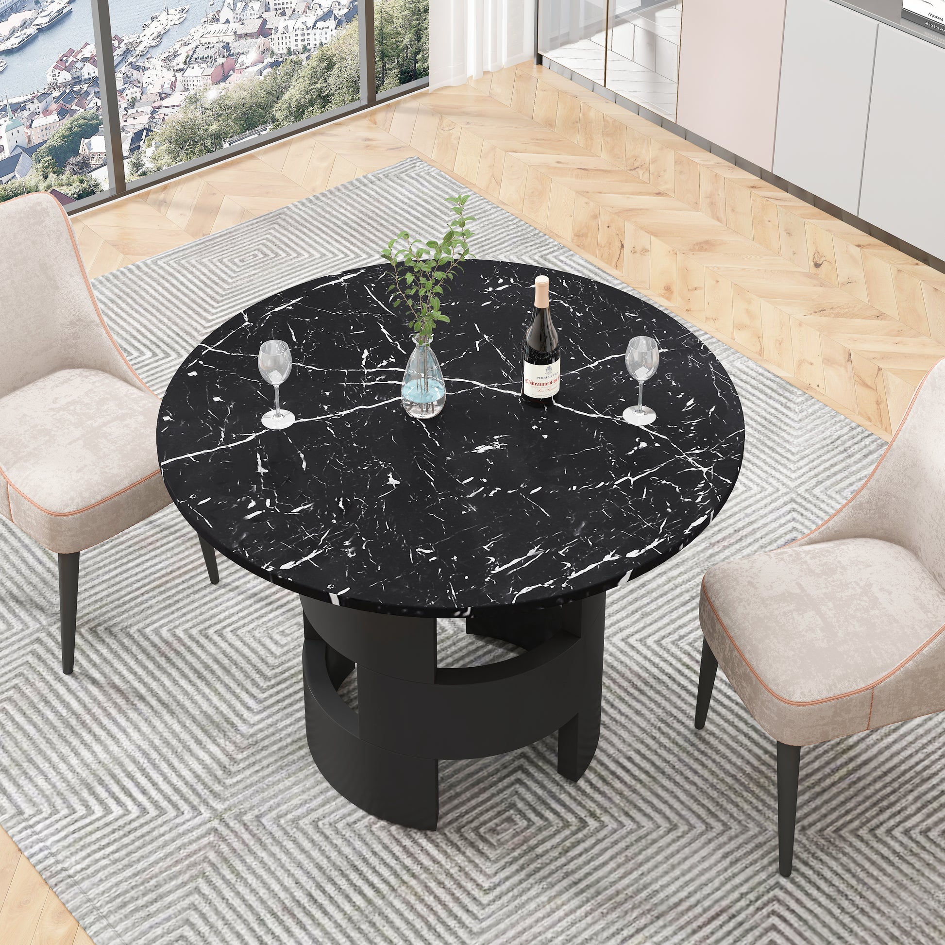 Dining Table Black Mdf