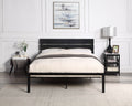 Black Metal Frame Queen Size Bed 1Pc Queen Black Metal Bedroom Metal
