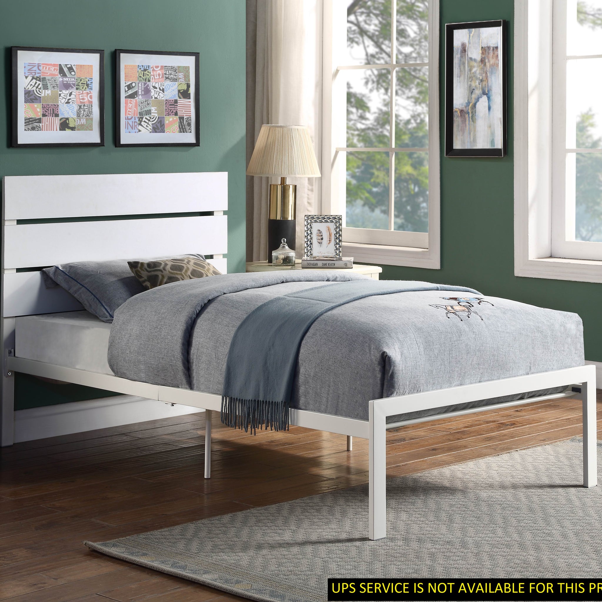 White Metal Frame Twin Size Bed 1Pc Casual Style Bedroom Furniture Twin White Metal Bedroom Metal