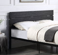 Black Metal Frame Queen Size Bed 1Pc Queen Black Metal Bedroom Metal