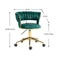 Coolmore Home Office Desk Chair, Vanity Chair, Modern Adjustable Home Computer Executive Chair Swivel Task Chair For Small Space, Living Room, Make Up, Studying Emerald Polyester