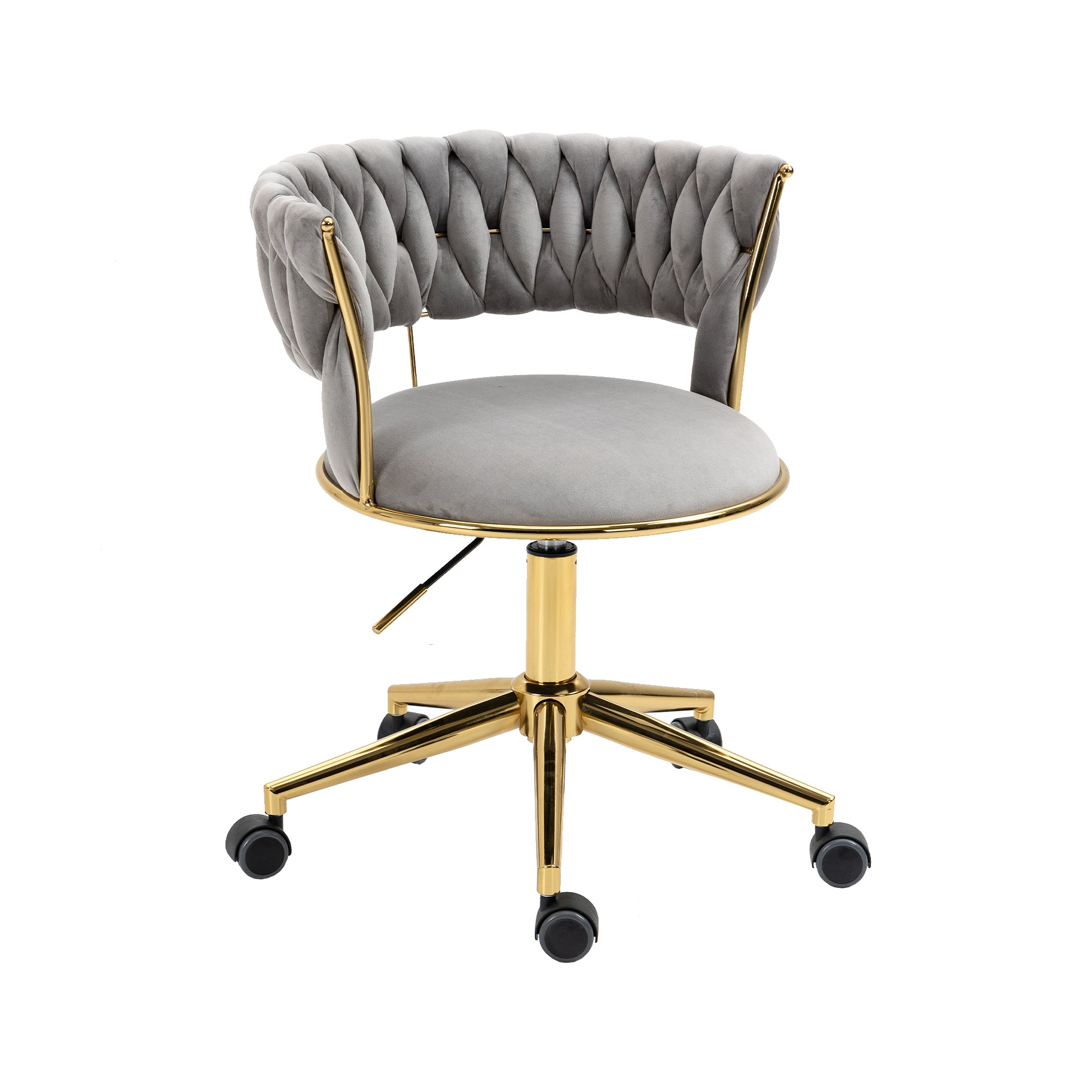 Coolmore Home Office Desk Chair, Vanity Chair, Modern Adjustable Home Computer Executive Chair Swivel Task Chair For Small Space, Living Room, Make Up, Studying Gray Polyester