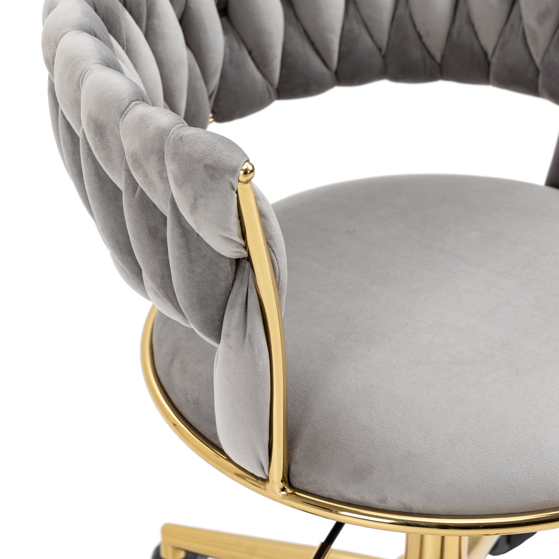 Coolmore Home Office Desk Chair, Vanity Chair, Modern Adjustable Home Computer Executive Chair Swivel Task Chair For Small Space, Living Room, Make Up, Studying Gray Polyester