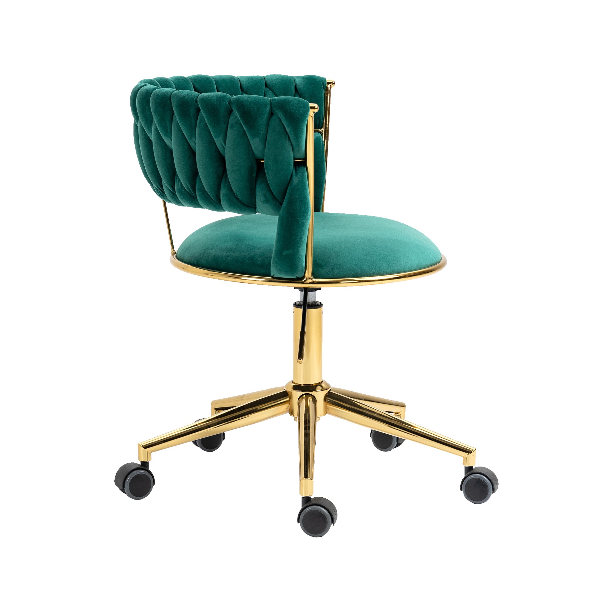 Coolmore Home Office Desk Chair, Vanity Chair, Modern Adjustable Home Computer Executive Chair Swivel Task Chair For Small Space, Living Room, Make Up, Studying Emerald Polyester