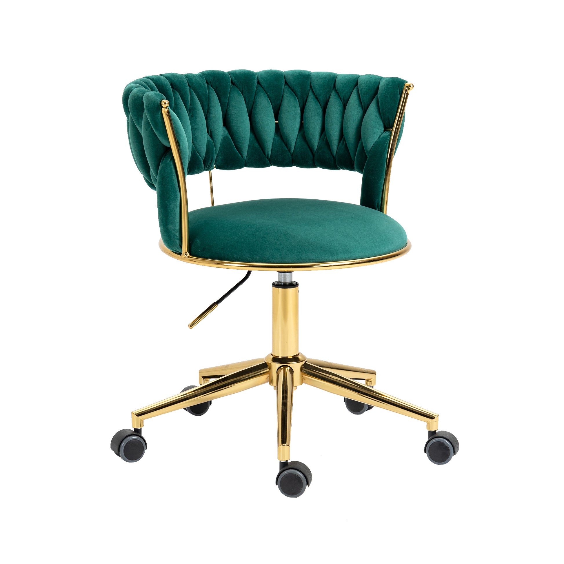 Coolmore Home Office Desk Chair, Vanity Chair, Modern Adjustable Home Computer Executive Chair Swivel Task Chair For Small Space, Living Room, Make Up, Studying Emerald Polyester