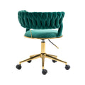 Coolmore Home Office Desk Chair, Vanity Chair, Modern Adjustable Home Computer Executive Chair Swivel Task Chair For Small Space, Living Room, Make Up, Studying Emerald Polyester