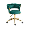 Coolmore Home Office Desk Chair, Vanity Chair, Modern Adjustable Home Computer Executive Chair Swivel Task Chair For Small Space, Living Room, Make Up, Studying Emerald Polyester