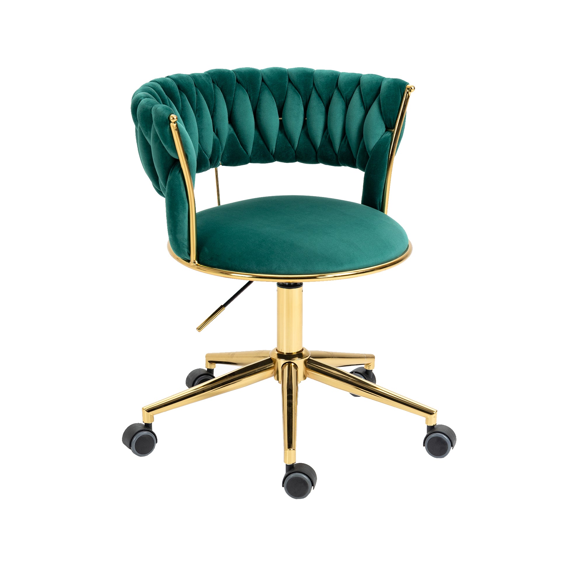 Coolmore Home Office Desk Chair, Vanity Chair, Modern Adjustable Home Computer Executive Chair Swivel Task Chair For Small Space, Living Room, Make Up, Studying Emerald Polyester