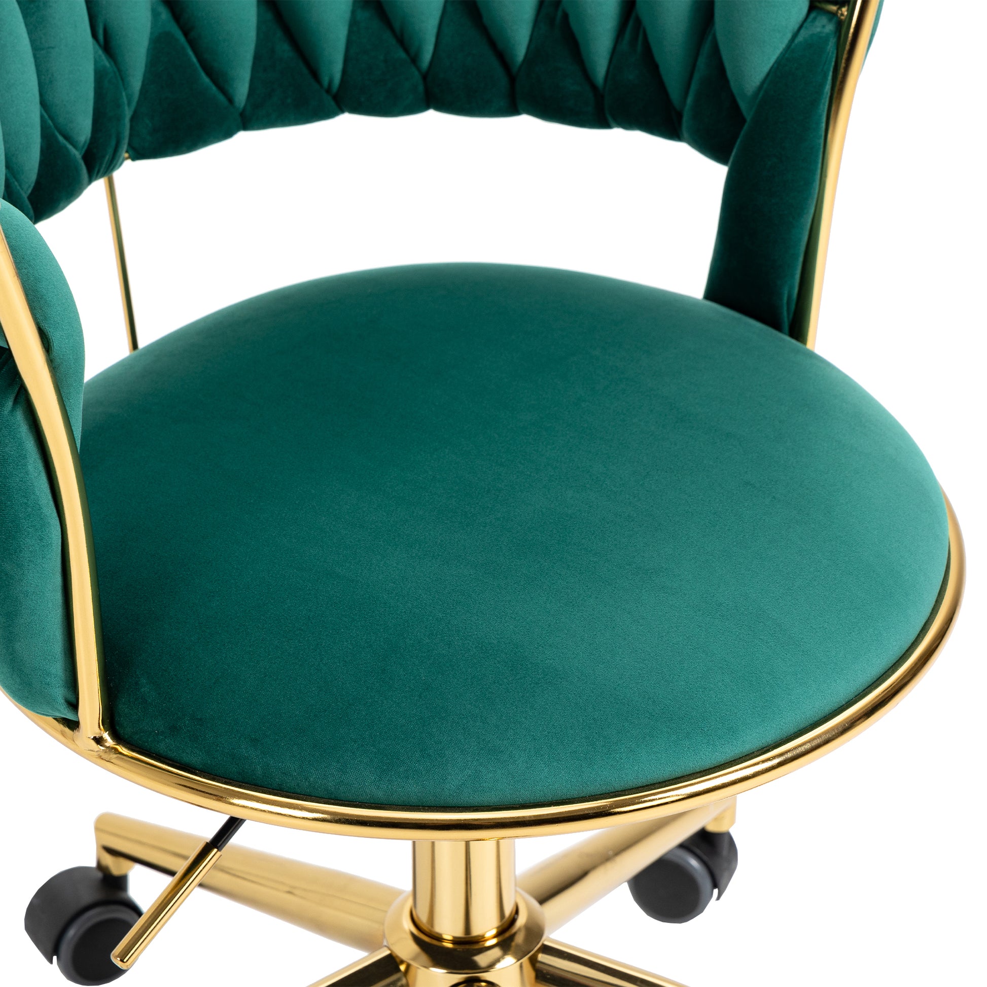 Coolmore Home Office Desk Chair, Vanity Chair, Modern Adjustable Home Computer Executive Chair Swivel Task Chair For Small Space, Living Room, Make Up, Studying Emerald Polyester