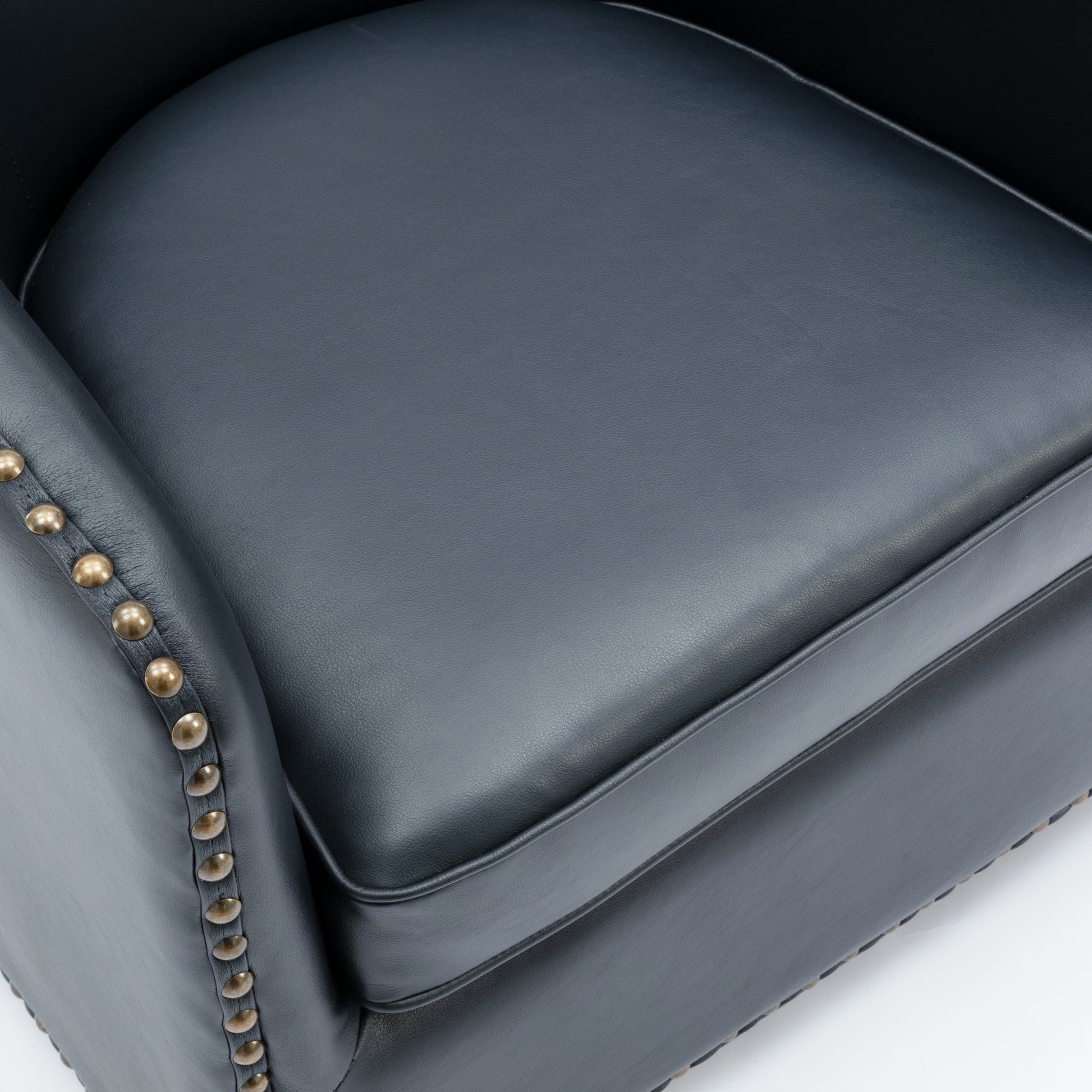 Trenton Swivel Arm Chair Midnight Blue Dark Blue Foam Pu Leather