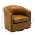 Trenton Swivel Arm Chair Camel Camel Foam Pu Leather