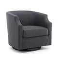 Isabelle Ashen Grey Swivel Glider Barrel Chair Grey Foam Polyester
