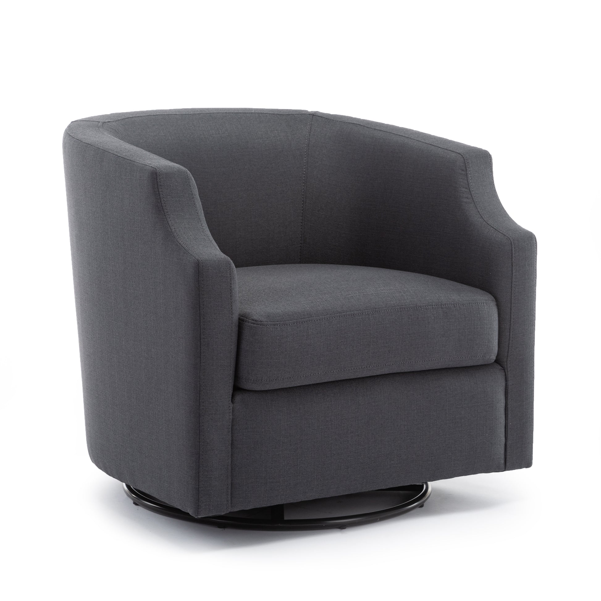Isabelle Ashen Grey Swivel Glider Barrel Chair Grey Foam Polyester