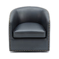Trenton Swivel Arm Chair Midnight Blue Dark Blue Foam Pu Leather