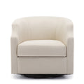 Isabelle Linen Swivel Glider Barrel Chair Natural Foam Polyester