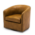 Trenton Swivel Arm Chair Camel Camel Foam Pu Leather