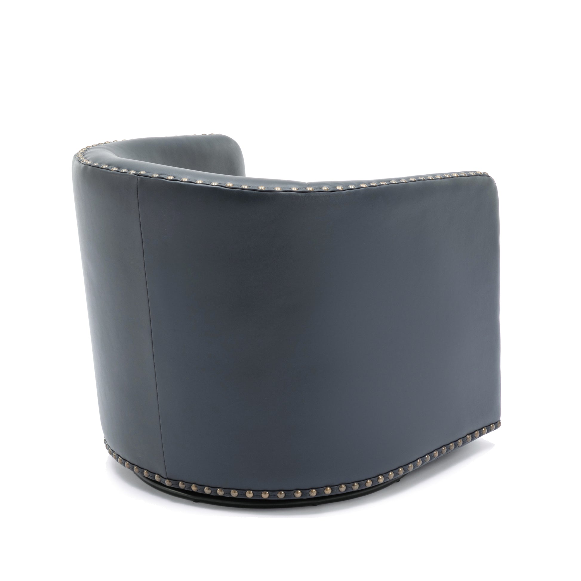 Trenton Swivel Arm Chair Midnight Blue Dark Blue Foam Pu Leather