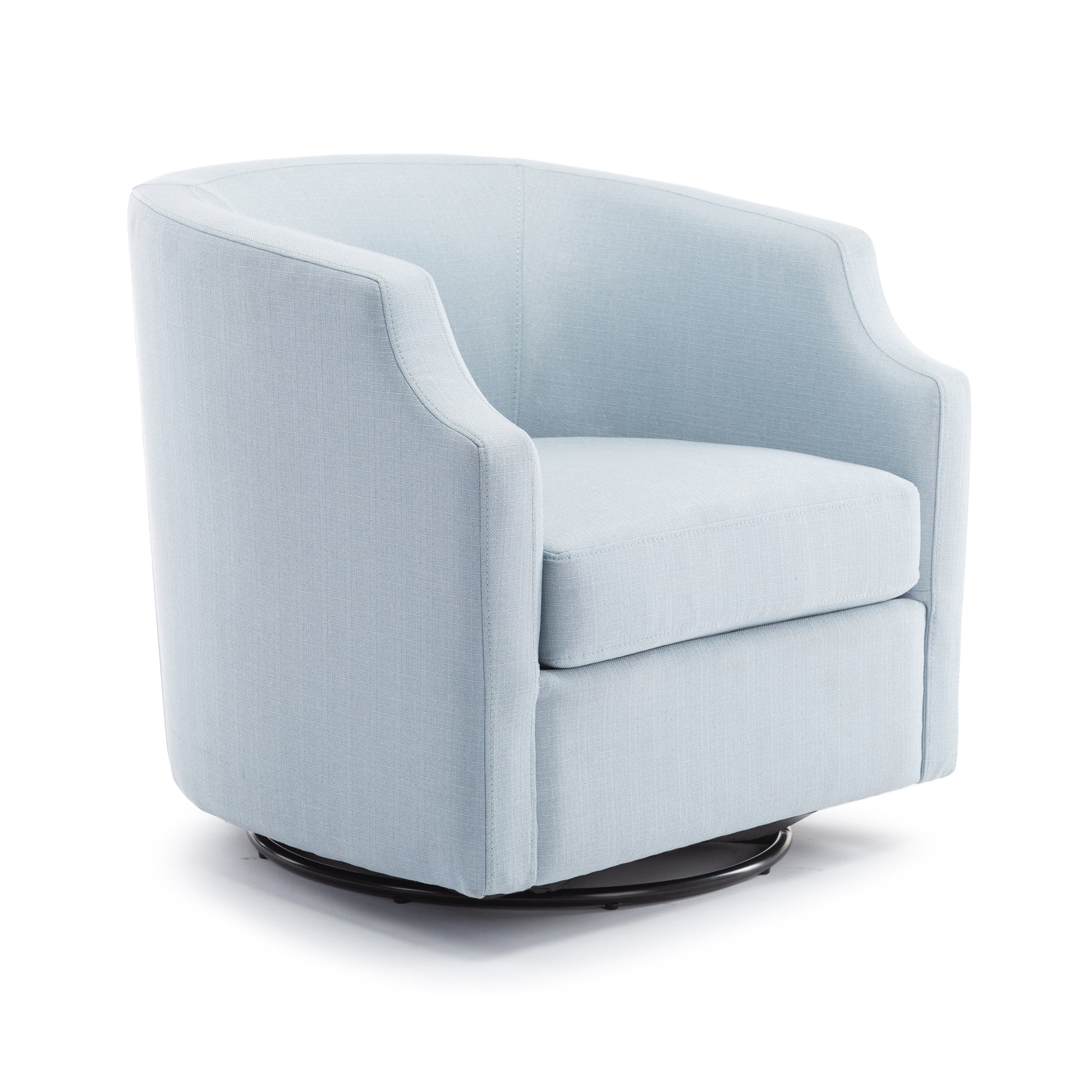 Isabelle Sky Blue Swivel Glider Barrel Chair Light Blue Foam Polyester