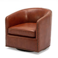 Trenton Swivel Arm Chair Caramel Caramel Foam Pu Leather