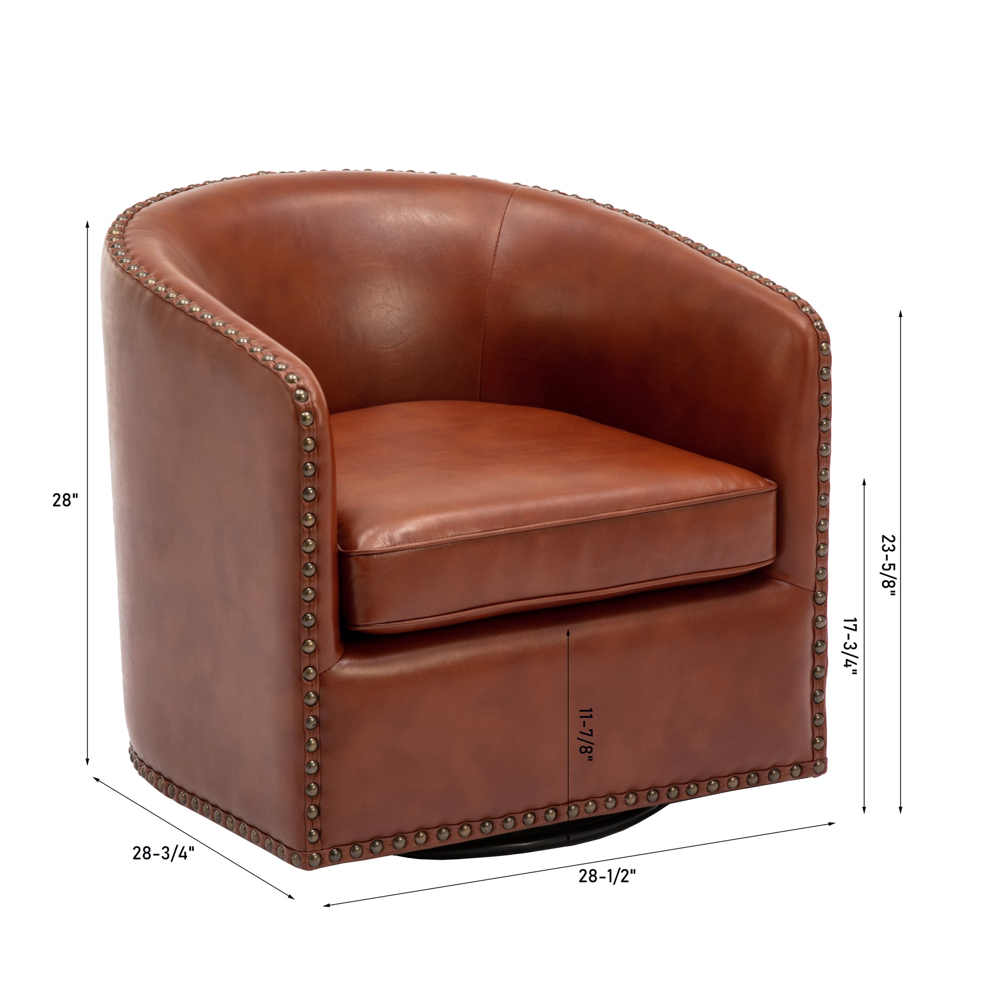 Trenton Swivel Arm Chair Caramel Caramel Foam Pu Leather