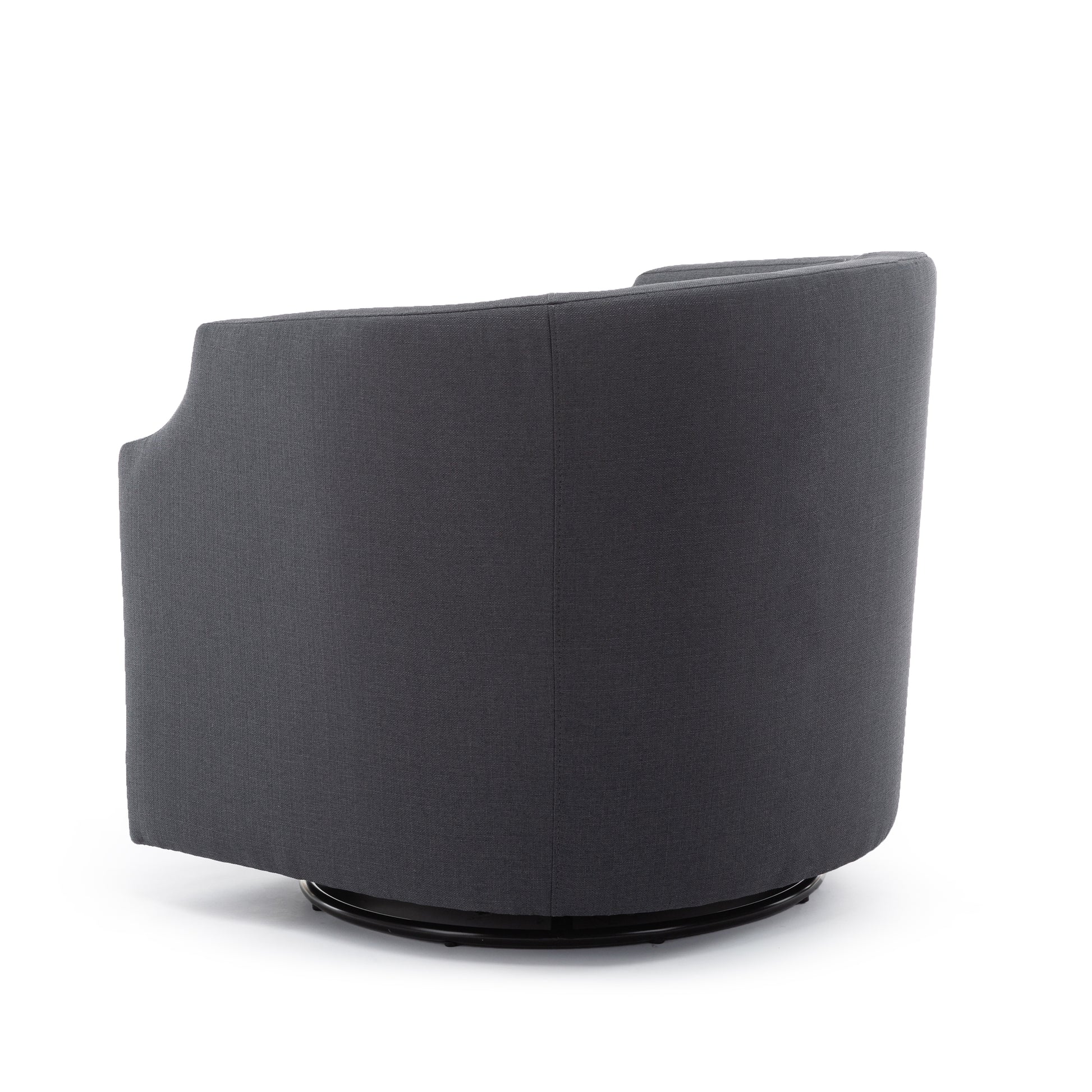 Isabelle Ashen Grey Swivel Glider Barrel Chair Grey Foam Polyester