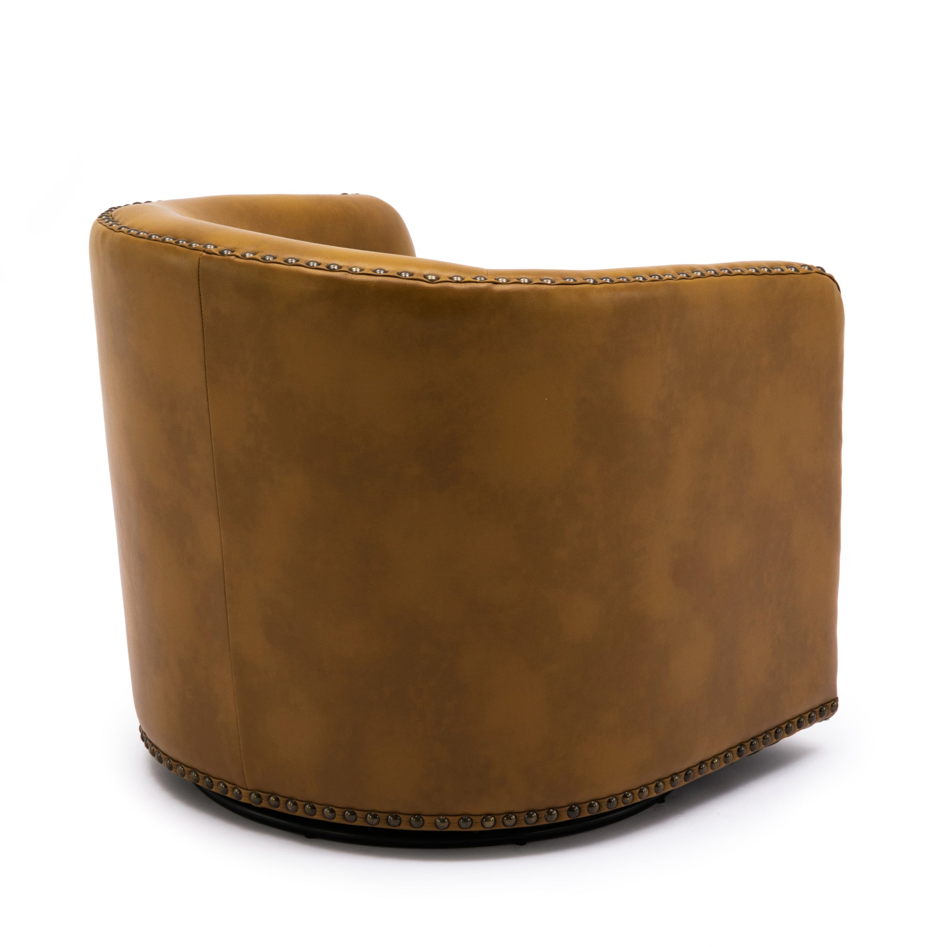 Trenton Swivel Arm Chair Camel Camel Foam Pu Leather