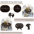 5 Piece Farmhouse Dining Table Set Wood Round Extendable Dining Table And 4 Upholstered Dining Chairs Espresso Espresso Solid Wood