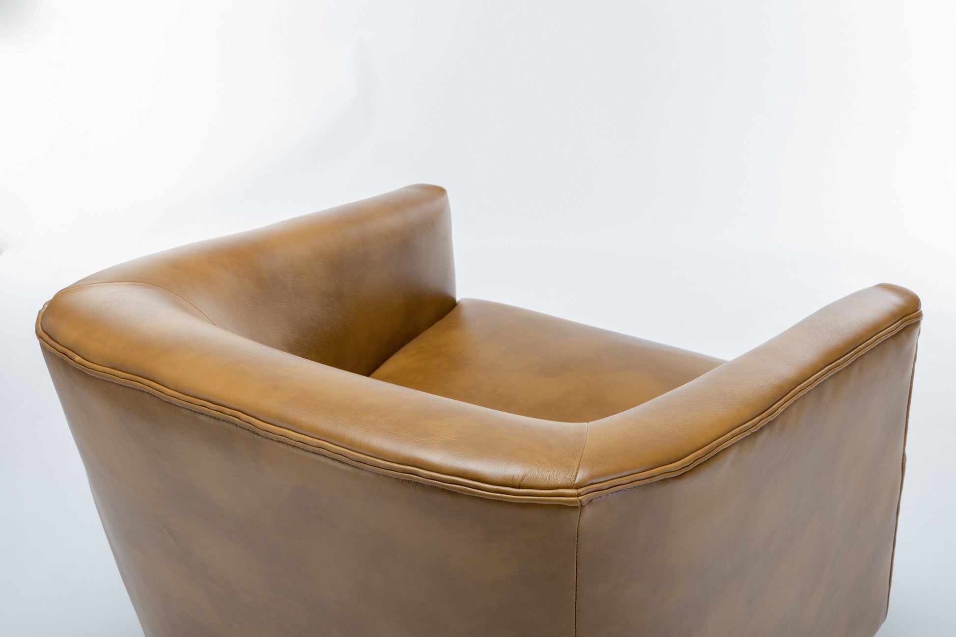 Garland Camel Wood Base Swivel Chair Camel Foam Pu Leather