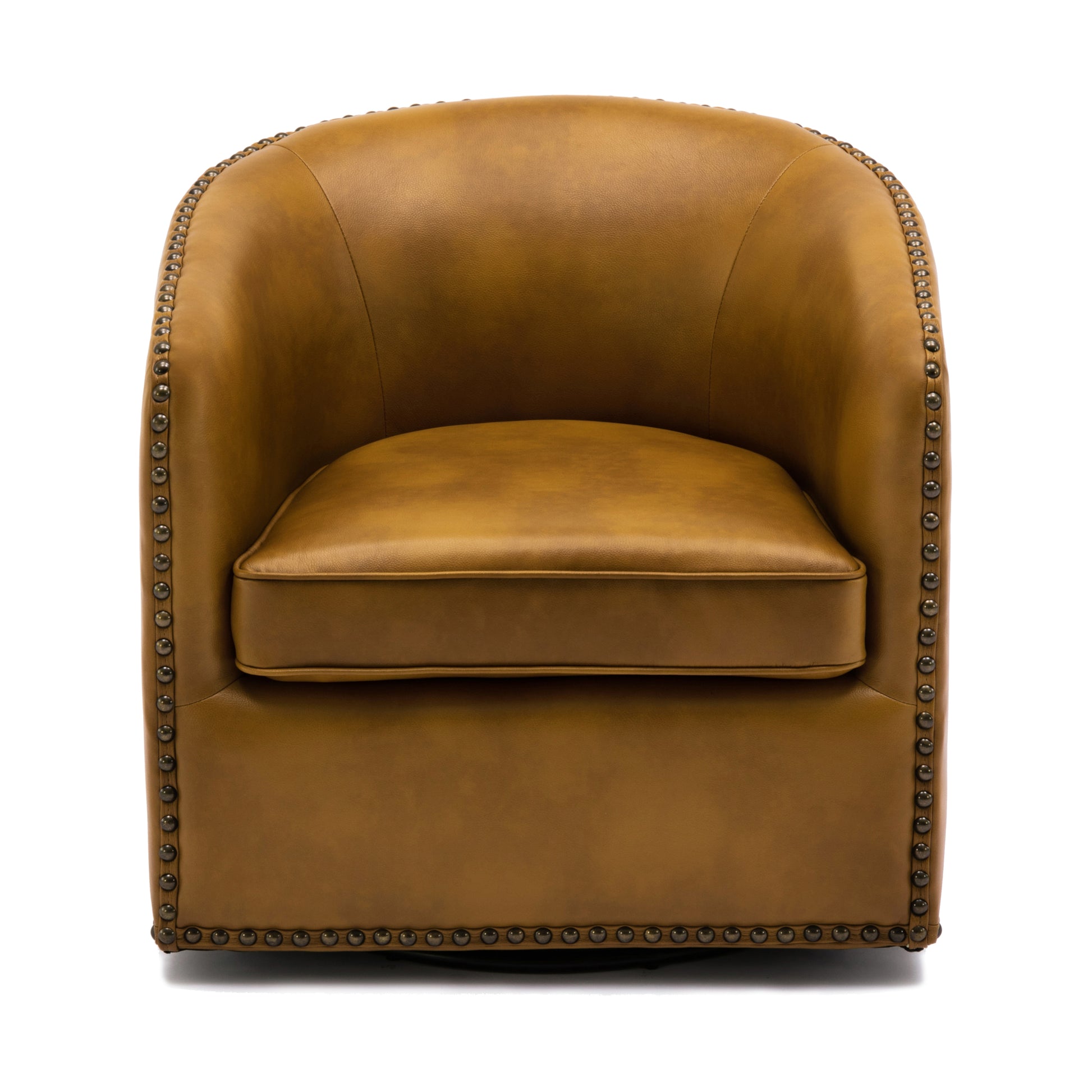 Trenton Swivel Arm Chair Camel Camel Foam Pu Leather