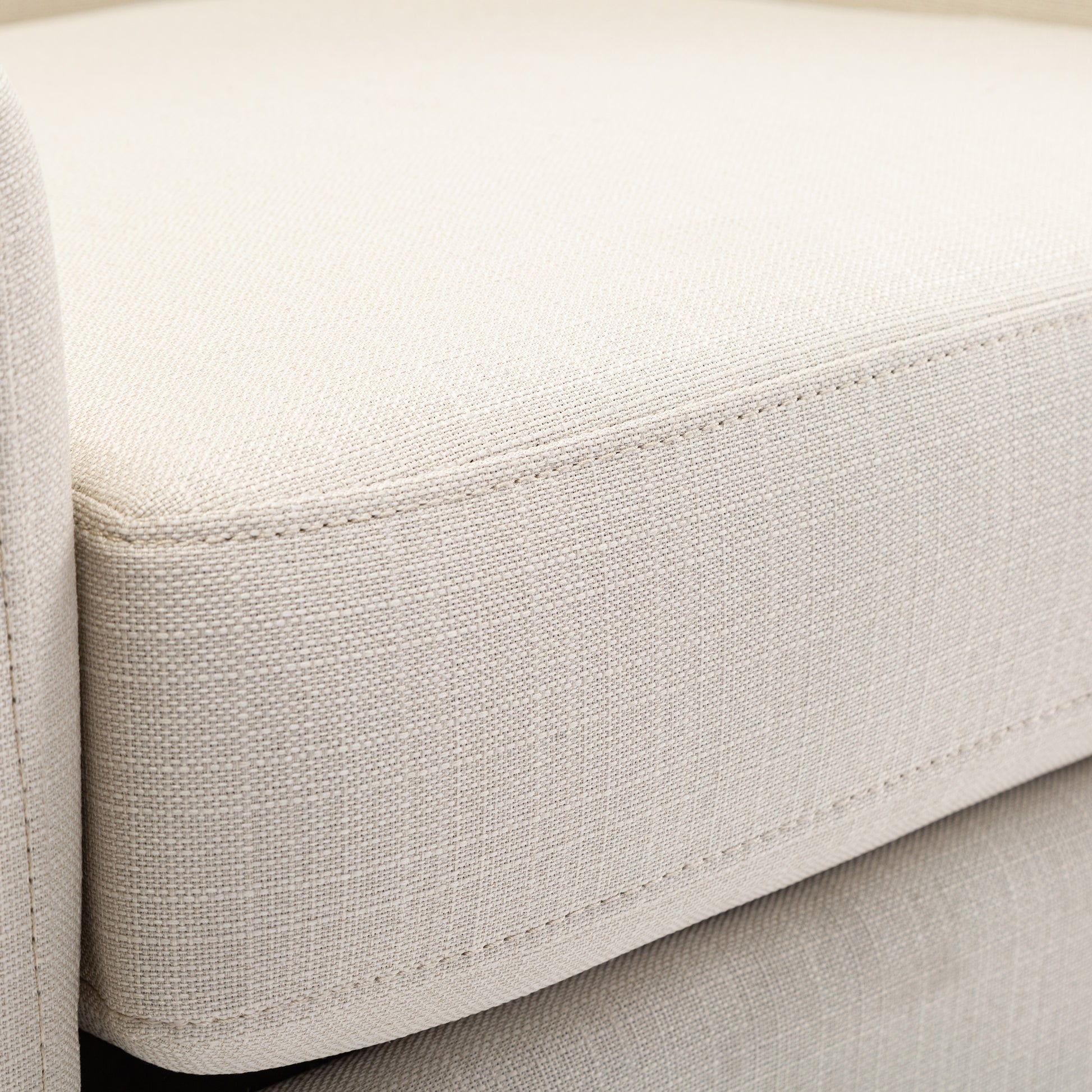 Isabelle Linen Swivel Glider Barrel Chair Natural Foam Polyester