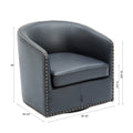 Trenton Swivel Arm Chair Midnight Blue Dark Blue Foam Pu Leather