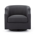 Isabelle Ashen Grey Swivel Glider Barrel Chair Grey Foam Polyester
