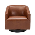 Garland Caramel Wood Base Swivel Chair Caramel Foam Pu Leather