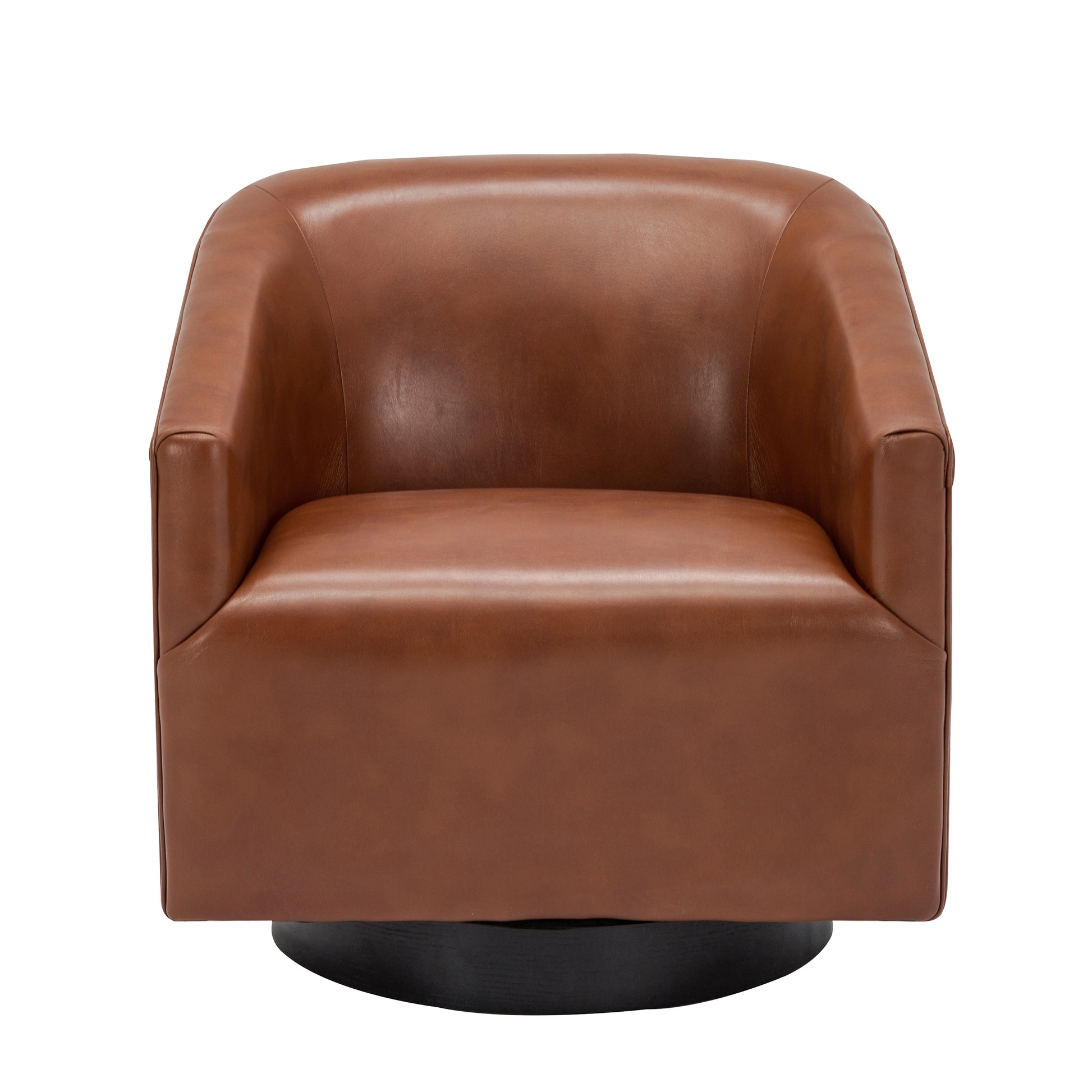 Garland Caramel Wood Base Swivel Chair Caramel Foam Pu Leather
