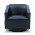 Garland Midnight Blue Wood Base Swivel Chair Blue Foam Pu Leather