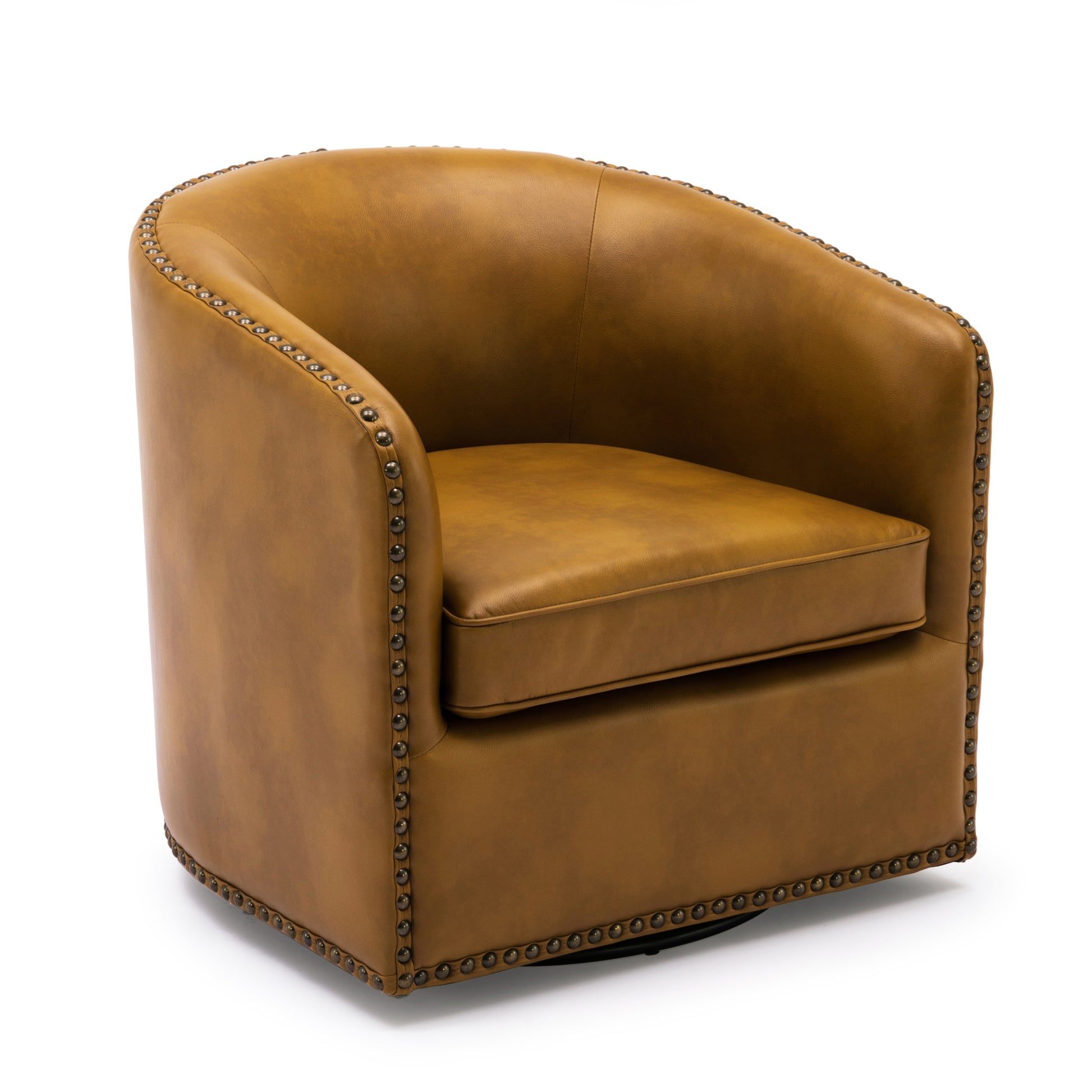 Trenton Swivel Arm Chair Camel Camel Foam Pu Leather