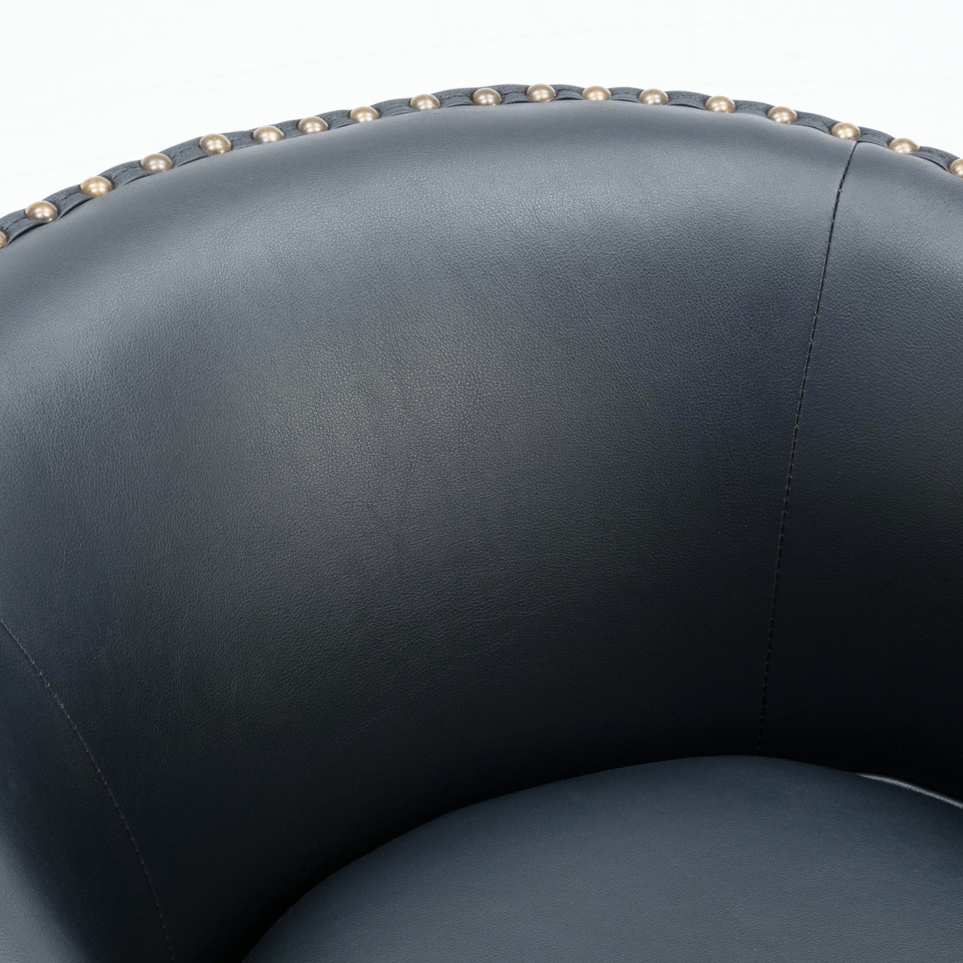 Trenton Swivel Arm Chair Midnight Blue Dark Blue Foam Pu Leather