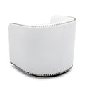 Trenton Swivel Arm Chair Milky Off White Foam Pu Leather