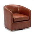 Trenton Swivel Arm Chair Caramel Caramel Foam Pu Leather