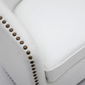 Trenton Swivel Arm Chair Milky Off White Foam Pu Leather