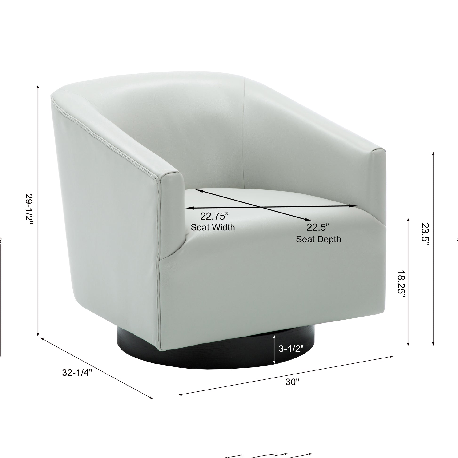 Garland Dove Grey Wood Base Swivel Chair Grey Foam Pu Leather