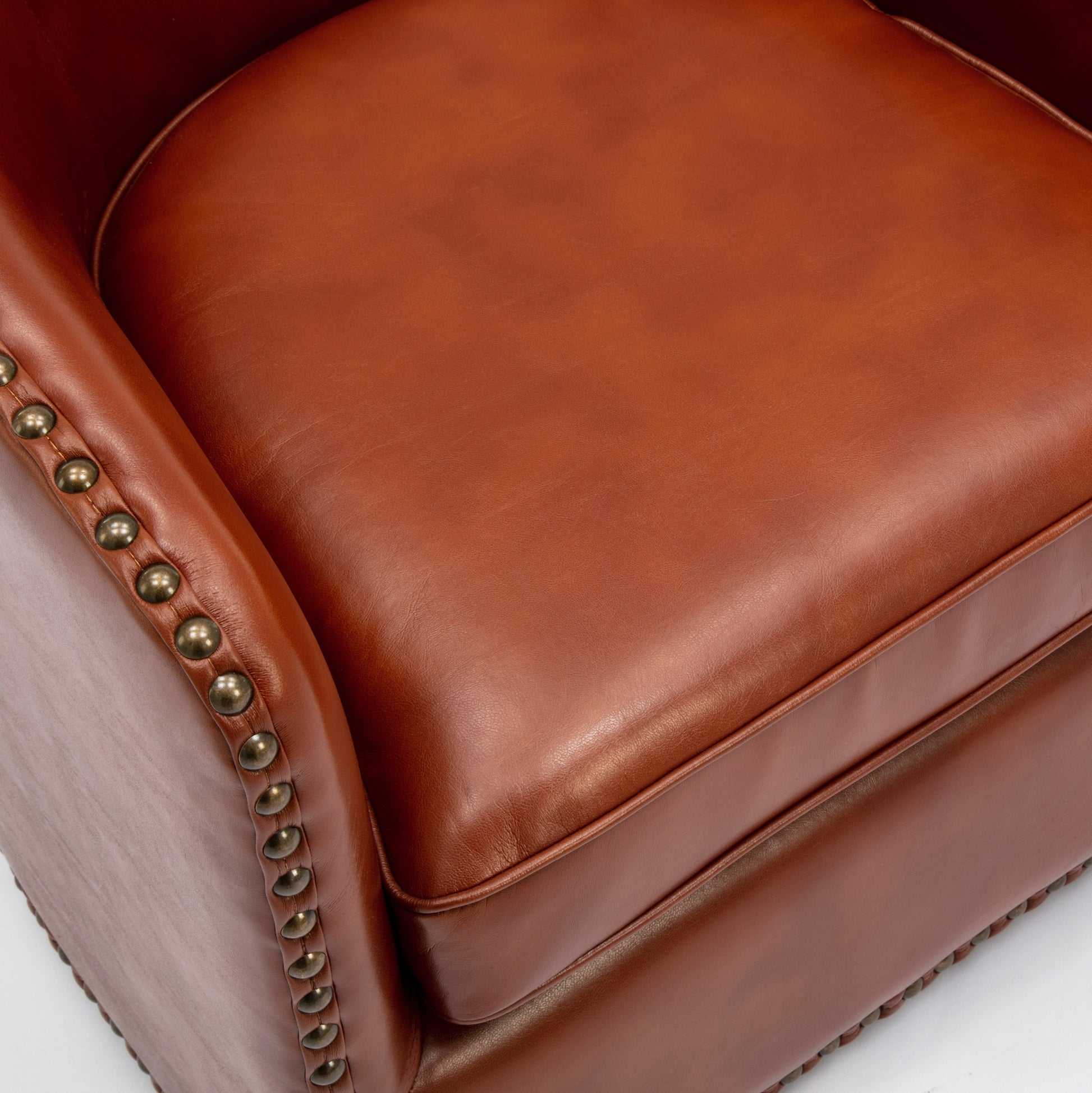 Trenton Swivel Arm Chair Caramel Caramel Foam Pu Leather