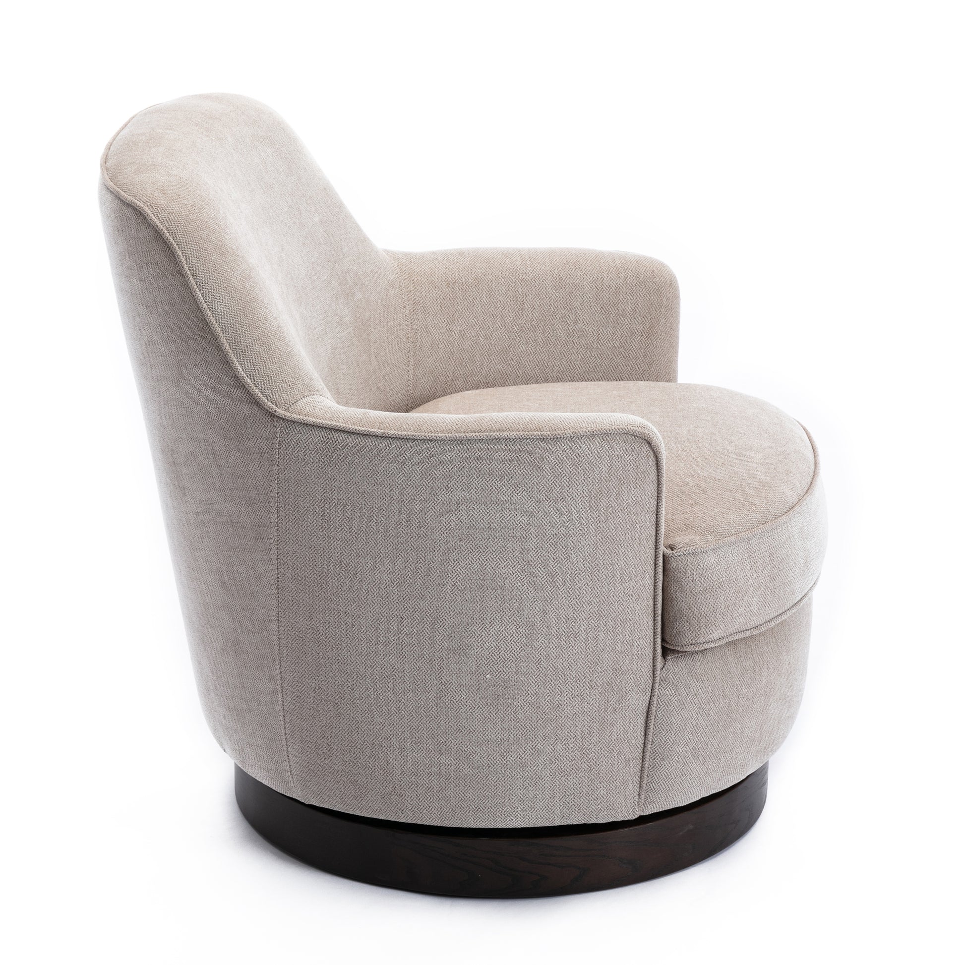 Richfield Oatmeal Wood Base Swivel Chair Natural Foam Polyester