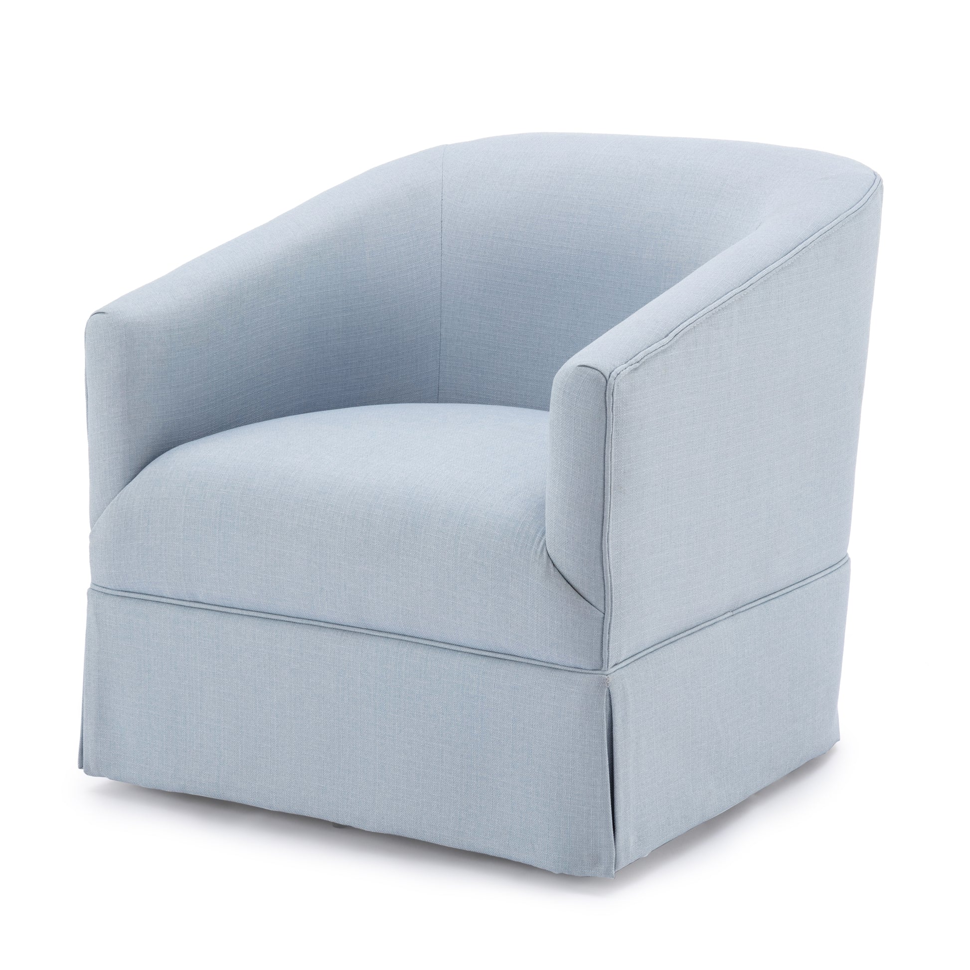 Earl Sky Blue Skirted Swivel Chair Light Blue Foam Polyester