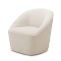 Anson Boucle Swivel Chair Off White Foam Fabric