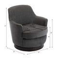Richfield Charcoal Wood Base Swivel Chair Charcoal Grey Foam Polyester