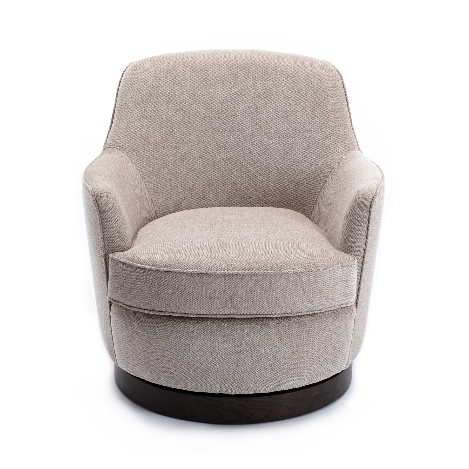 Richfield Oatmeal Wood Base Swivel Chair Natural Foam Polyester