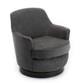 Richfield Charcoal Wood Base Swivel Chair Charcoal Grey Foam Polyester